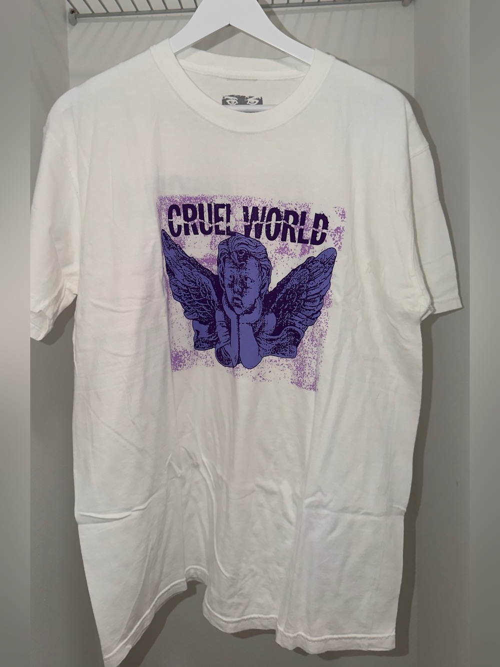 New White Graphic Crewneck Cruel World Tee